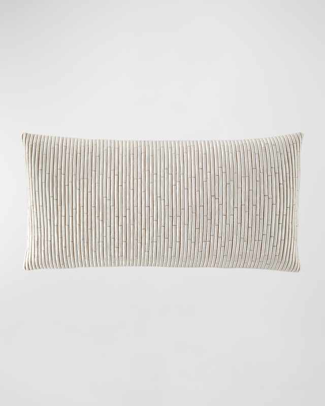 Embroidered Block Decorative Pillow, 11" x 22"